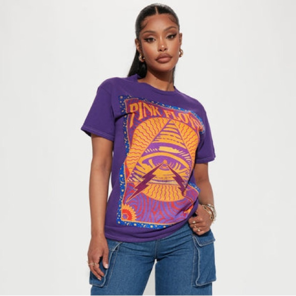 Pink Floyd Retro Eye Top - Purple size XXl